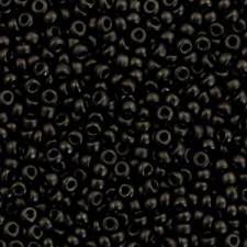 Miyuki rocailles Perlen 11/0 - Opaque semi frosted black 11-401SF